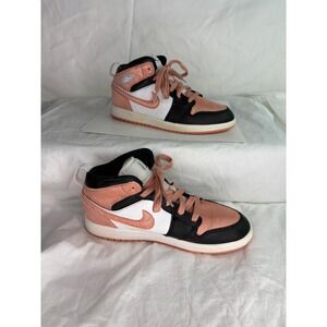 Nike Air Jordan 1 Mid SE TD Peach Black White Kids Shoes DM9078 108 Sz 2.5Y
